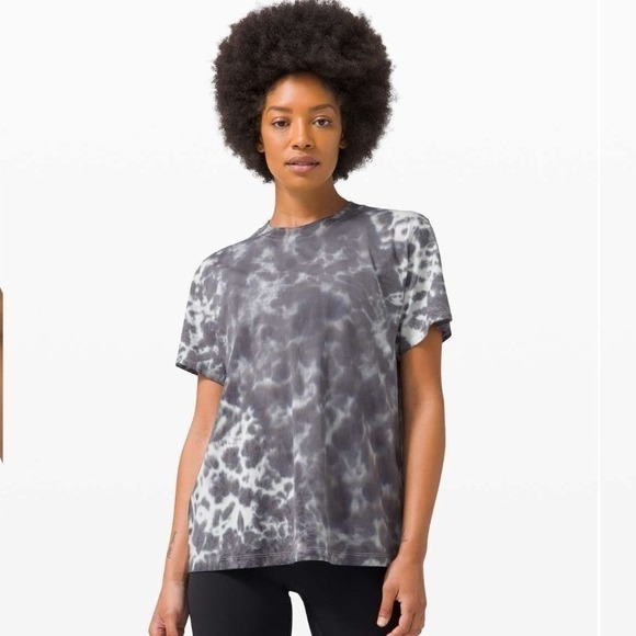 Lululemon Tops - Lululemon All Yours Tee Tie Dye Graphite Grey Pima Cotton Shirt W3EB9S Size XL